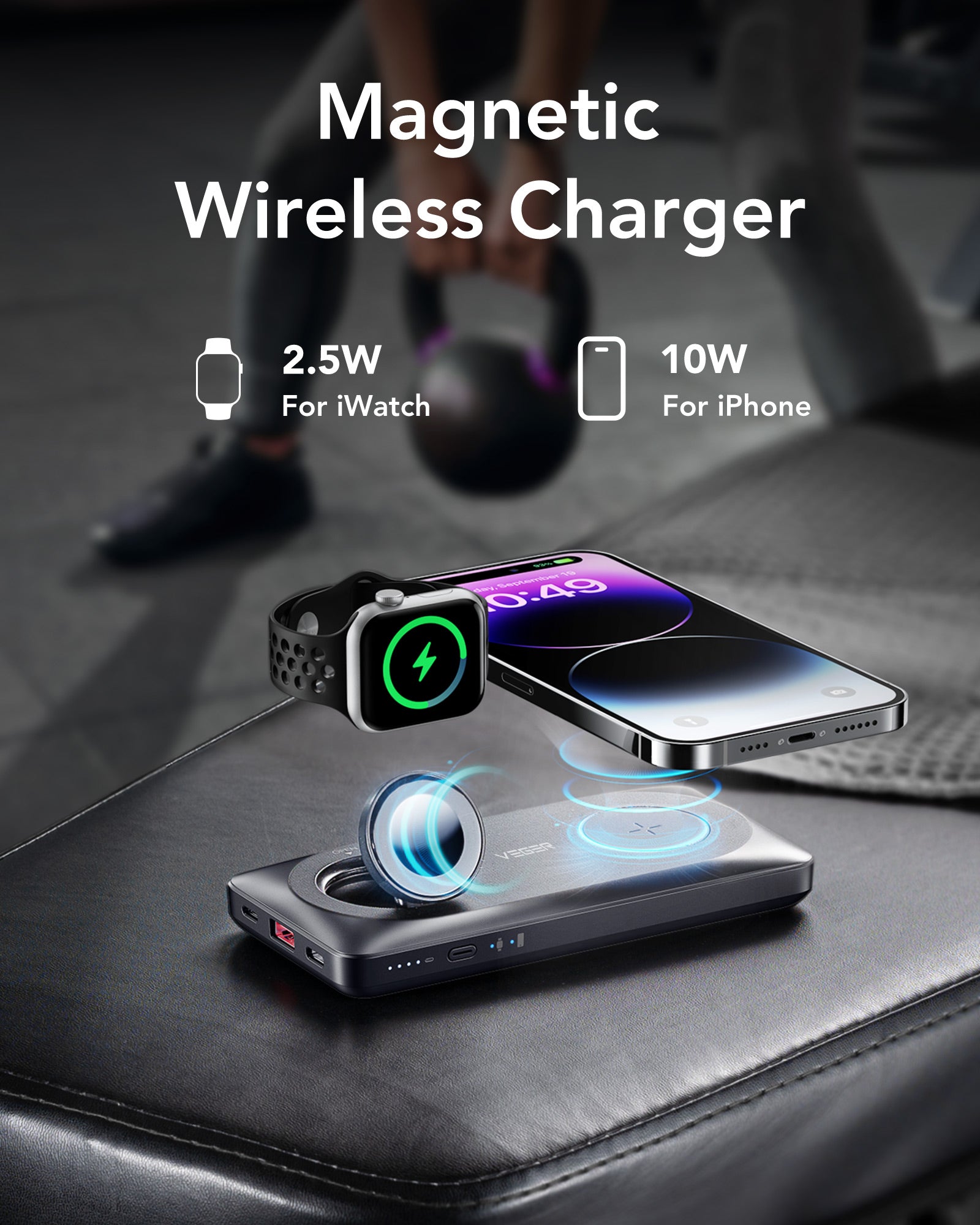 Magnetic 3-in-1 Portable Charger 10000mAh 22.5W