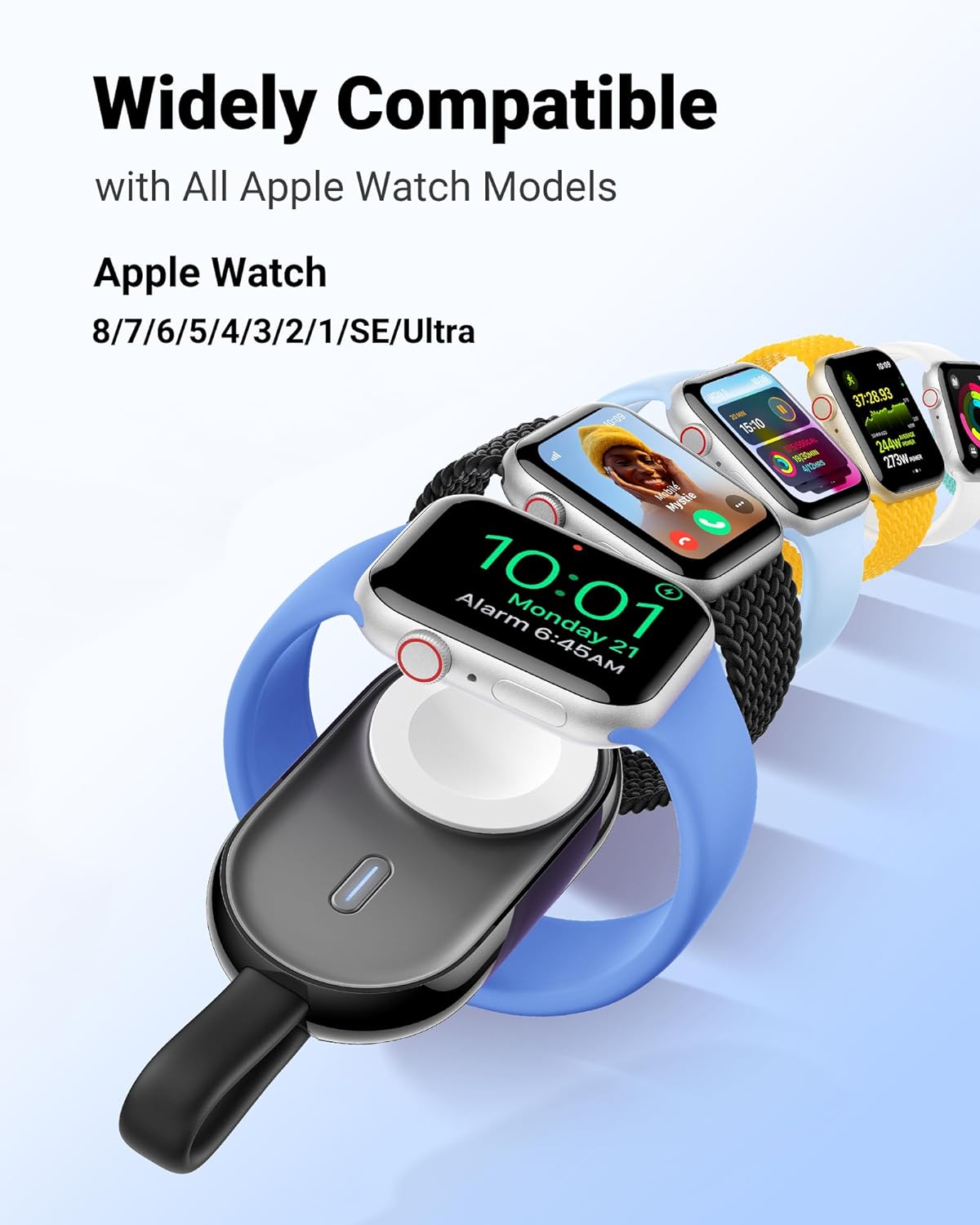 1200mAh with Built in Cable, Super Compact Wireless Charger for Apple Watch