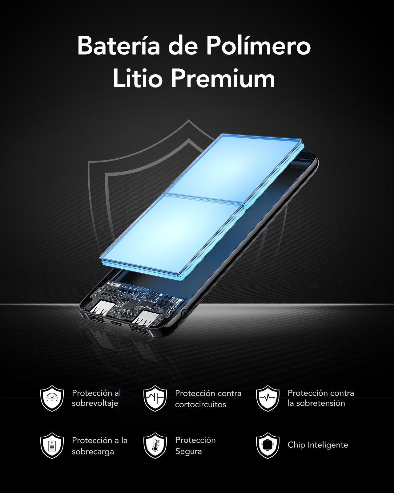 Power Bank L11 10000mAh z wyświetlaczem LCD | Ultra smukły