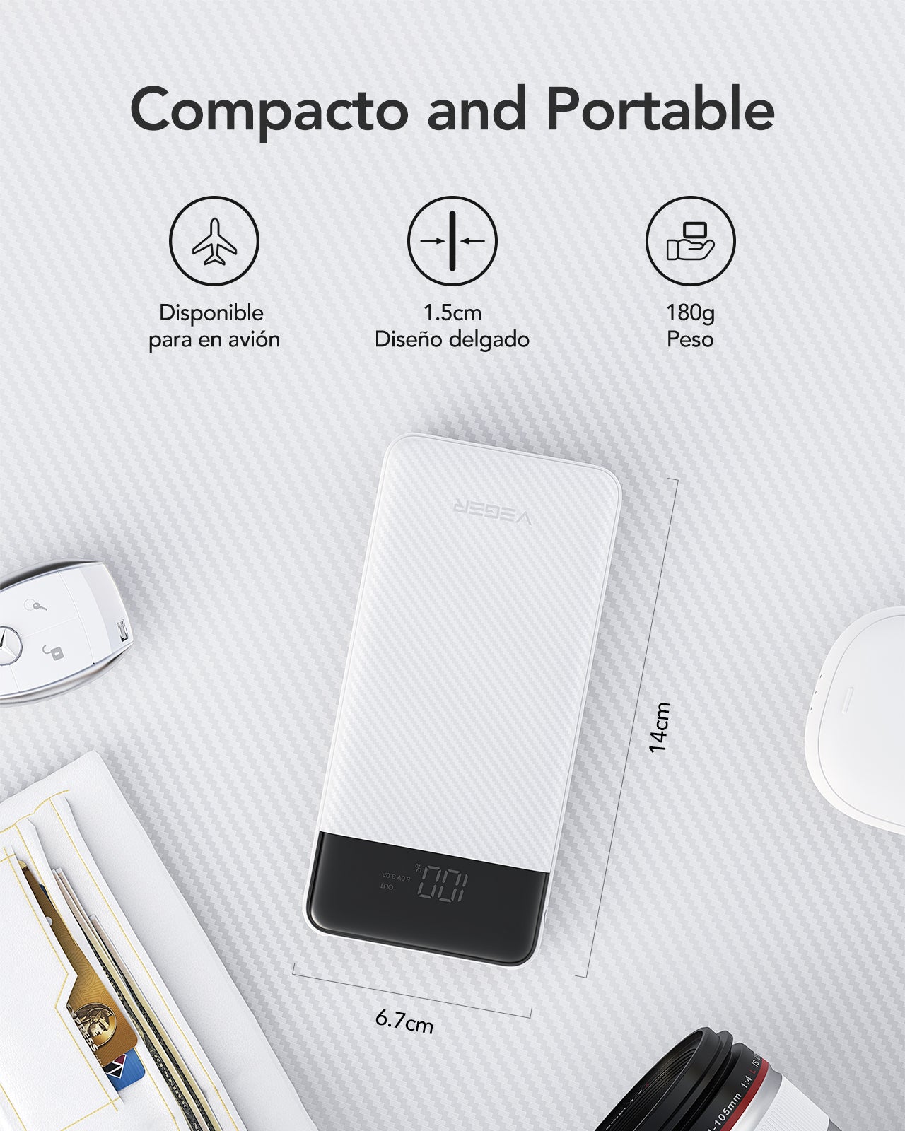 L11 10000mAh Power Bank with LCD Display | Ultra Slim