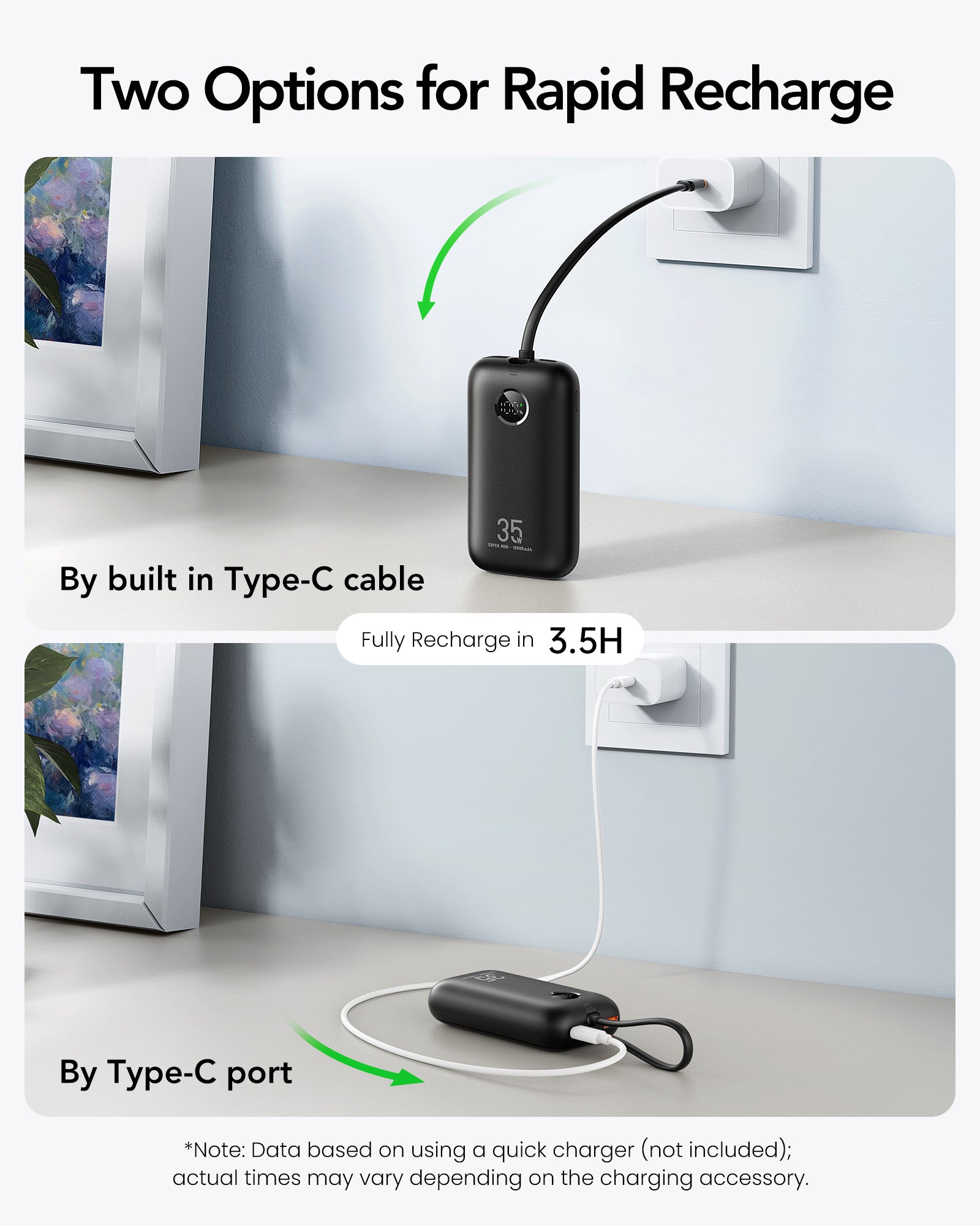 10000mAh Laptop Power Bank with LED Display PD35W Max Output