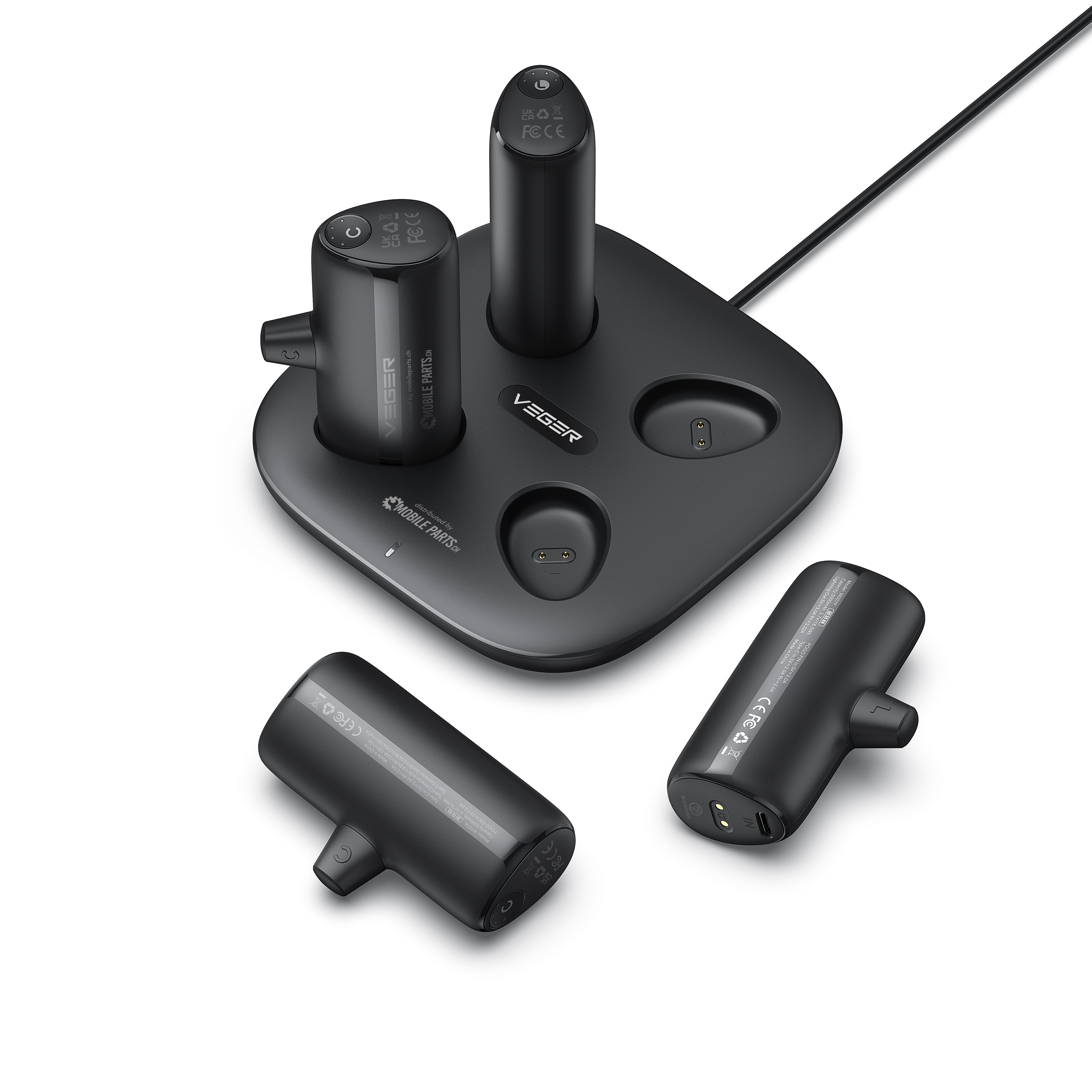 POGO 4V1 Charing Station Kits with Built-in Connectors for iPhone & Android