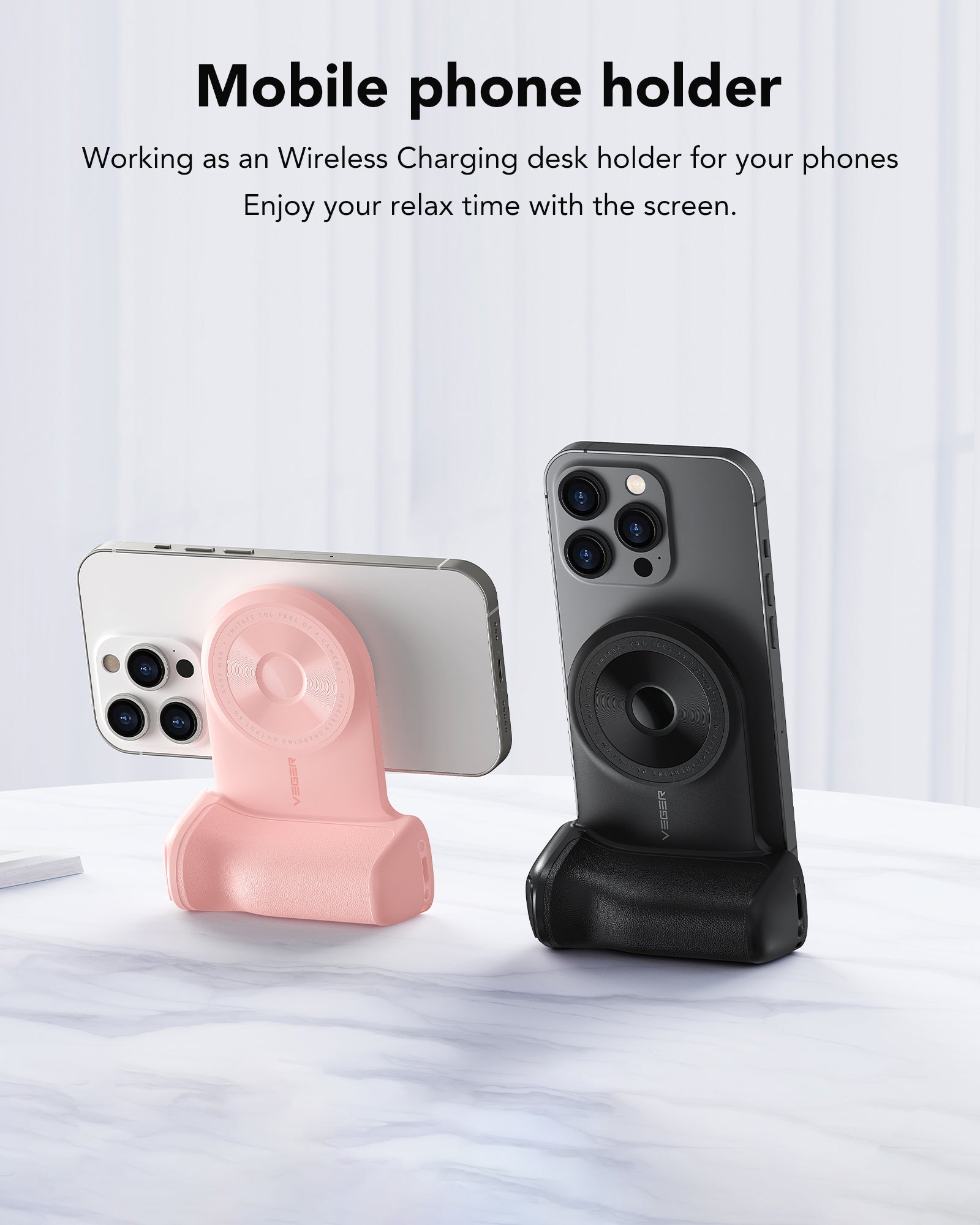 SnapCam 5000mAh Wireless Charging Power Bank with Bluetooth Camera Controller