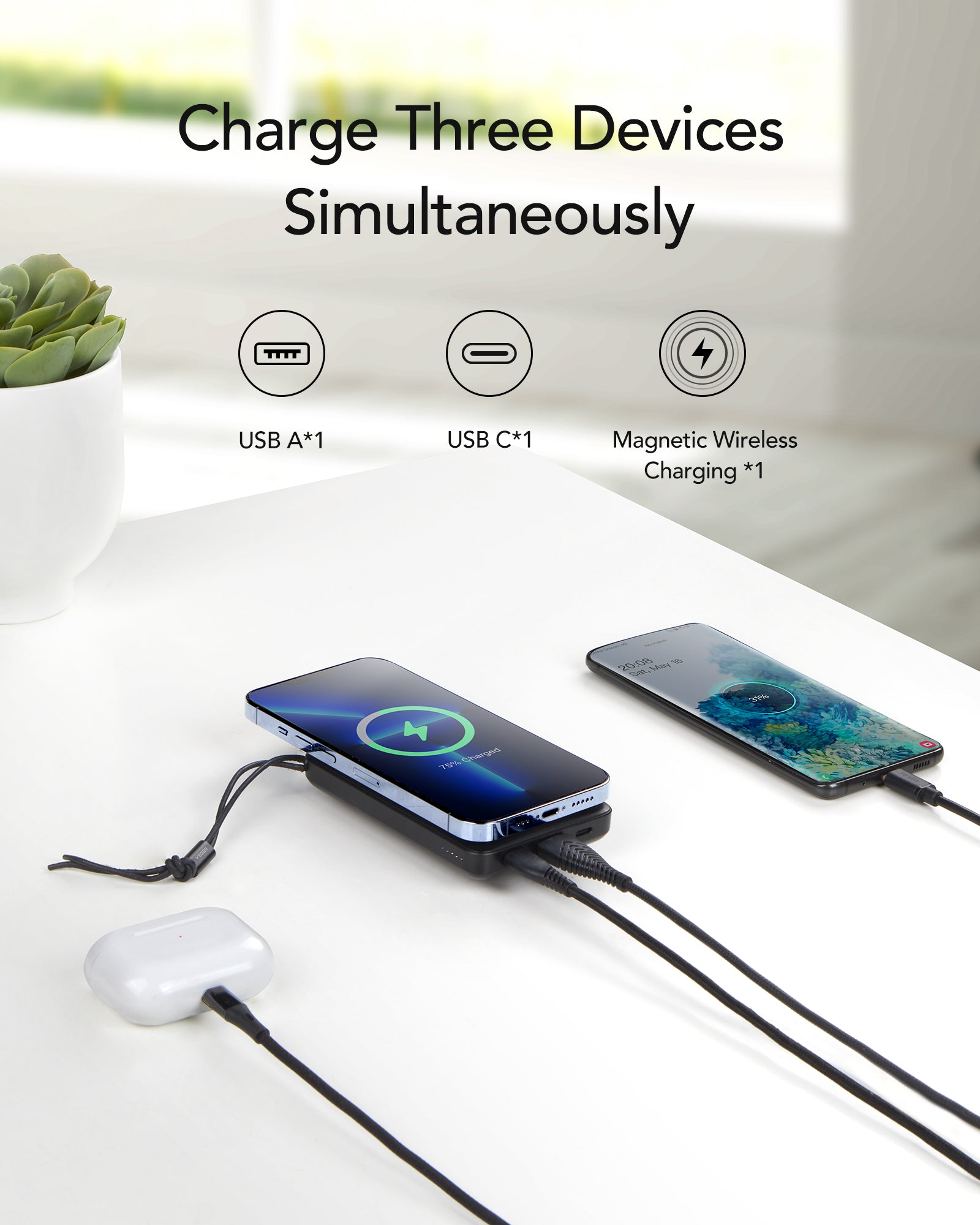 MagOn Magnetic Wireless Power Bank 10000mAh